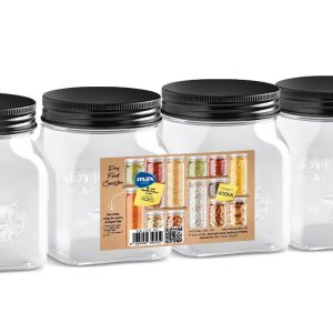Top Jar - Set of 4 (400ml*4) - Black