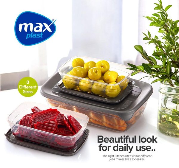 Rectangular food container set of 3 pc - Image 2