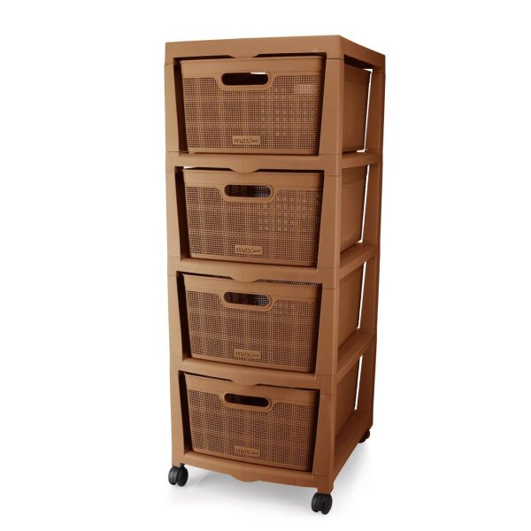 Jute Drawer -  4 Drawer Plastic Storage Drawers - Image 3