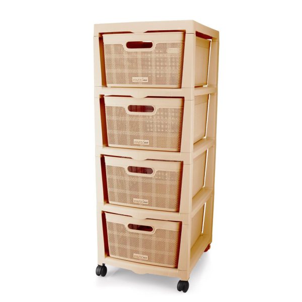 Jute Drawer -  4 Drawer Plastic Storage Drawers - Image 4